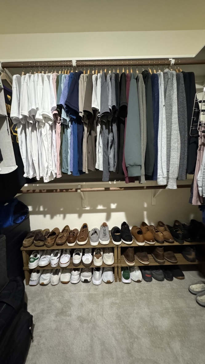 Men's closet after